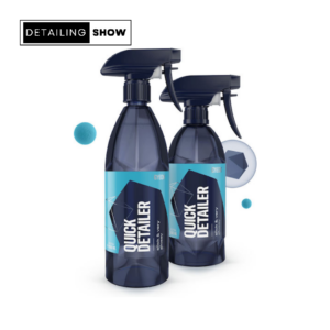 To Gyeon Q²M Quick Detailer ενισχύει τη γυαλάδα ενώ αφαιρεί σημεία, ραβδώσεις και δακτυλικά αποτυπώματα, όντας ασφαλές σε επιστρώσεις και κεριά.