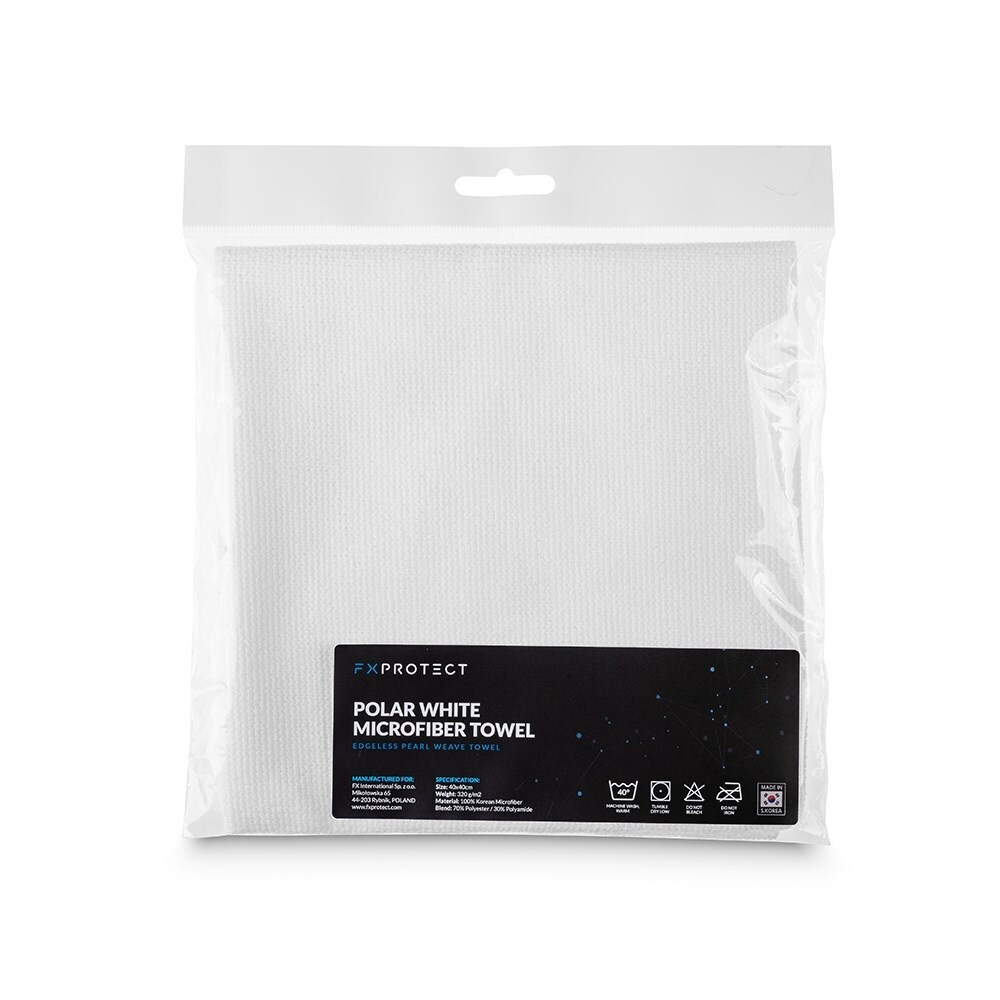 FX Protect Polar White Πανί Μικροϊνών Καθαρισμού Αυτοκινήτου 320gsm Λευκό 40x40cm